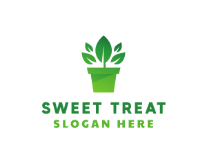 Green Leaf Pot  logo design