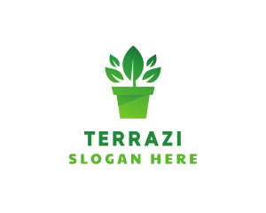 Green Leaf Pot  logo design