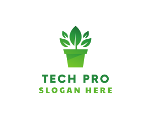 Green Leaf Pot  logo design