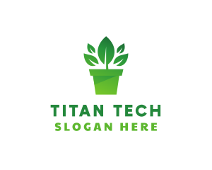 Green Leaf Pot  logo design