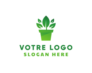 Green Leaf Pot  logo design