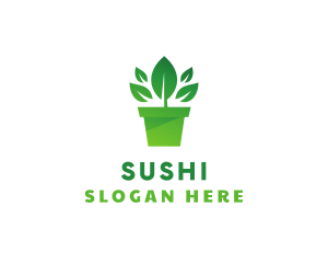 Green Leaf Pot  logo design