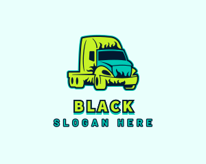 Trailer - Truck Vehicle Flame logo design