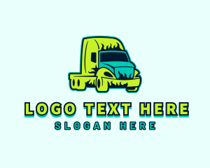 Truck Vehicle Flame Logo