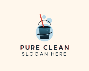 Bucket Cleaning Mop logo design