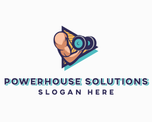 Strength - Muscle Arm Weightlifting logo design