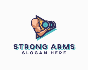 Muscle Arm Weightlifting logo design