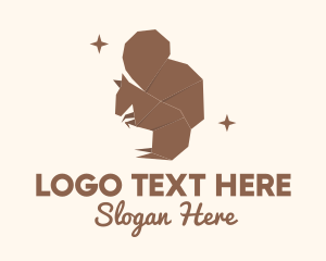Origami - Brown Squirrel Origami logo design