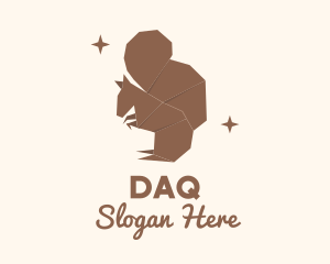 Brown Squirrel Origami Logo