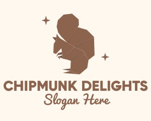 Brown Squirrel Origami logo design