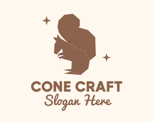 Brown Squirrel Origami logo design