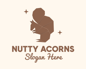 Brown Squirrel Origami logo design