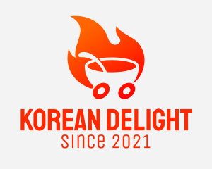 Korean - Fire Noodles Delivery logo design