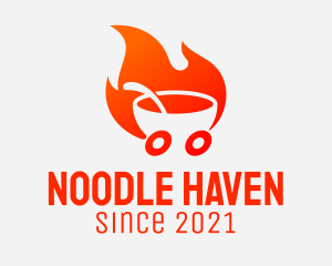 Noodle - Fire Noodles Delivery logo design
