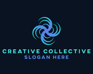 Swirl Rotation Movement logo design