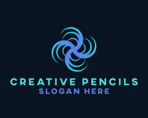 Swirl Rotation Movement logo design