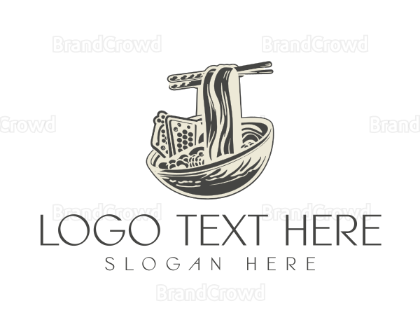 Vintage Noodle Soup Bowl Logo