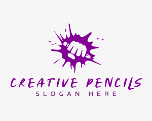 Graffiti Fist Pencil logo design