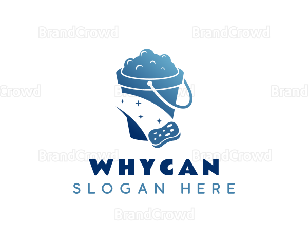 Blue Cleaning Bucket Logo