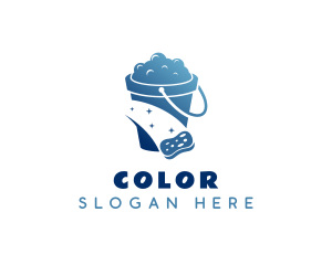 Blue Cleaning Bucket Logo