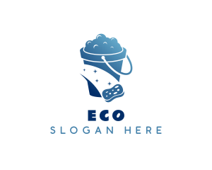 Blue Cleaning Bucket Logo