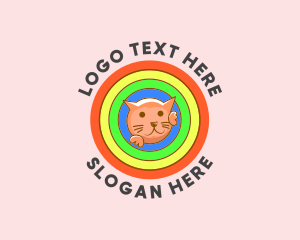 Cute - Colorful Rainbow Cat logo design