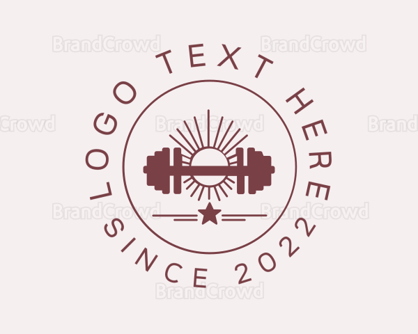 Dumbbell Bodybuilder Gym Logo