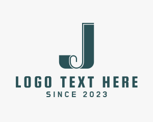 Typography - Green Retro Letter J logo design