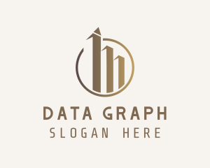 Gold Financial Bar Chart logo design