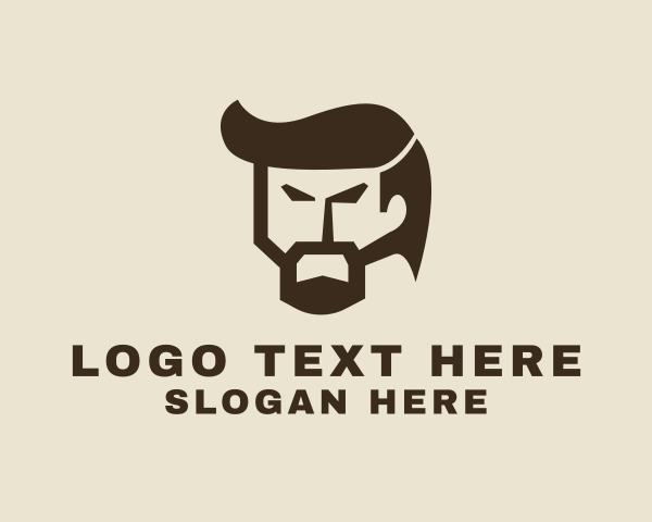 Grooming - Angry Handsome Man logo design