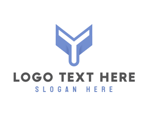 Drone - Tech Flying Letter Y logo design