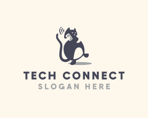 Cellphone - Pet Kitty Phone logo design