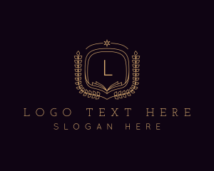 Letter - Wreath Book Academy logo design