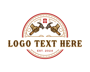 Hardware - Handyman Hammer Builder logo design