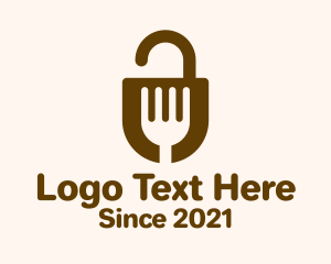 Food Stall - Fork Lock Basket logo design