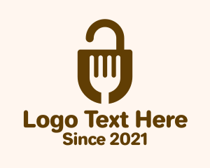 Food Store - Fork Lock Basket logo design
