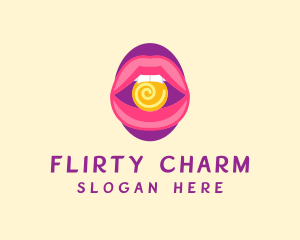 Flirt - Sweet Feminine Lips logo design