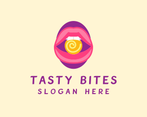 Snacks - Sweet Feminine Lips logo design