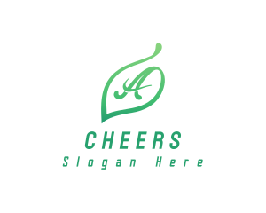 Green Leaf Letter A Logo
