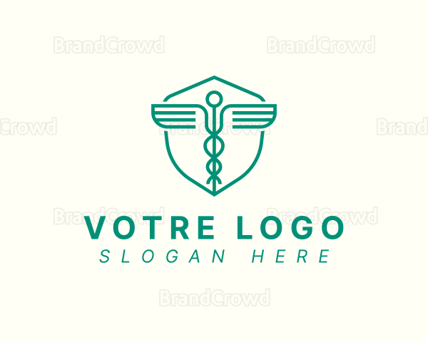 Minimalist Medical Caduceus Logo