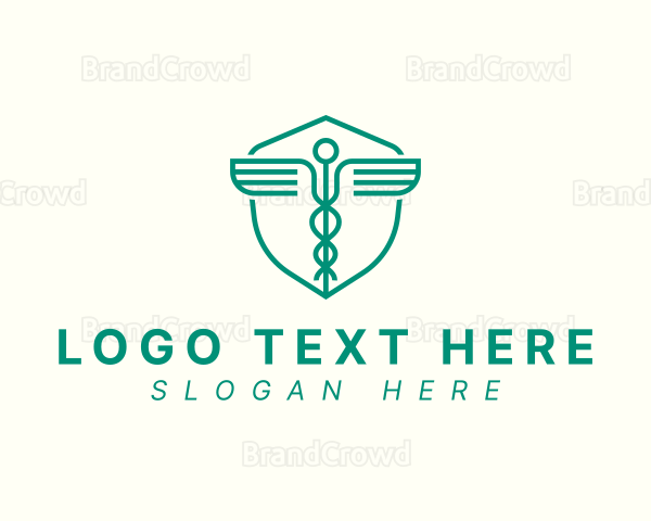 Minimalist Medical Caduceus Logo