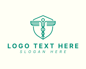 Health - Minimalist Medical Caduceus logo design