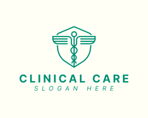 Minimalist Medical Caduceus logo design