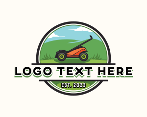 Grass Cutter - Garden Lawn Mower logo design