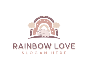 Elephant Rainbow Nursery logo design