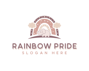 Elephant Rainbow Nursery logo design