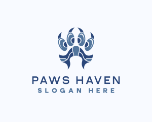 Zoo Wildlife Paw logo design