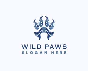 Zoo Wildlife Paw logo design