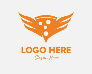 Lunch - Hot Pizza Wings logo design