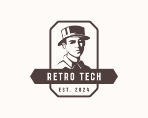 Man Retro Fashion logo design